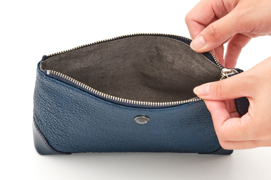 SOMES RE-35 ポーチ (ブルー) [ソメスサドル 北海道 砂川市 12260854] 小物入れ メンズ レディース 小さめ 本革 革 レザー 革製品 小物 ブルー