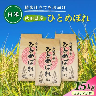 ふるさと納税 由利本荘市 【毎月定期便】【白米】通算5回特A 秋田県産ひとめぼれ 15kg(5kg×3袋)全6回