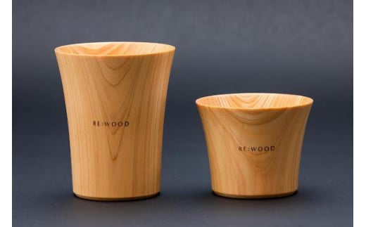 
タンブラー NUKUMORI（M）（L）2個セット 無垢材 びわ湖を育んだ滋賀県産 ヒノキ

