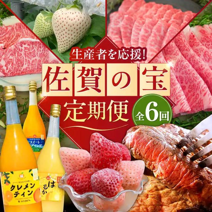 【2027年4月以降順次発送】【全6回定期便】生産者応援 いちご・みかんジュース・佐賀牛 佐賀の宝 定期便 / ジュース いちご 苺 牛肉 / 佐賀県ふるさと納税 [41AAZZ012]