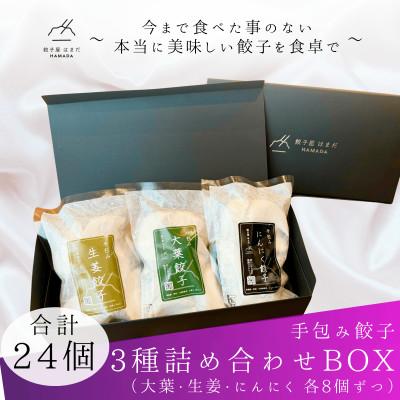 ふるさと納税 草津市 手包み餃子3種詰め合わせBOX　合計24個