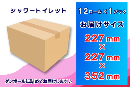 シャワートイレ専用 トイレットペーパー ダブル 12ロール (12個 × 1パック) シャワートイレット 日用品 長持ち 大容量 エコ 防災 備蓄 個包装 消耗品 生活雑貨 生活用品 紙 ペーパー 生