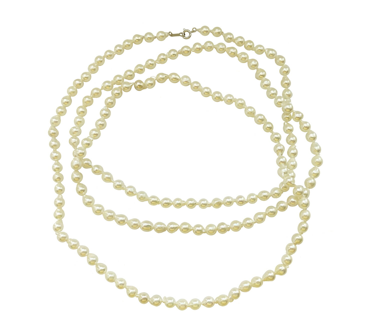 【ふるさと納税】1896 アコヤ真珠6～7mm ロングネックレス120cm　アコヤ　真珠　パール　ネックレス　カジュアル　2連　国産　伊勢志摩　普段使い　6mm　7mm　伊勢市　重ね付け　ふるさと納税