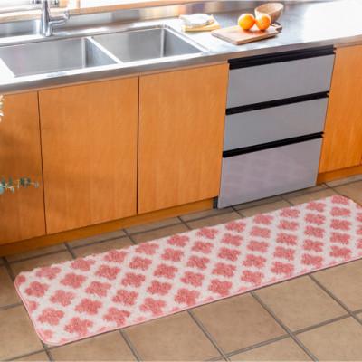 ふるさと納税 海南市 コスモトロンで作った人気のモロッカン柄吸水速乾キッチンマット縦50cm×横240cmピンク
