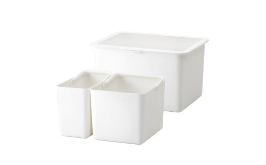 フタ付きストックケース 米びつ(インナーセット)  LBK-50 ホワイト (3色からお好きなカラーが選べる) ／ ホワイト グレー ブラック キッチン用品 ストックケース 米びつ お米ストック ライ