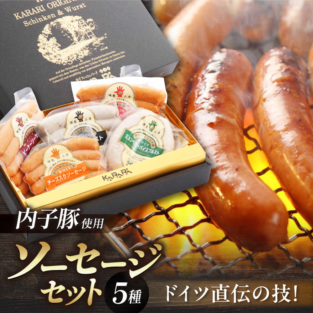 【ふるさと納税】内子からり直送！ドイツ仕込み内子豚ソーセージ5種セット ／ ソーセージ BBQ 焼き肉 愛媛県 内子産 ギフト【株式会社内子フレッシュパークからり】[BKAD001]