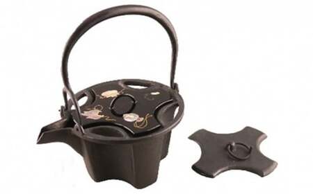 【高岡銅器】鉄燗鍋 七宝漆螺鈿蓋付 おもてなし 縁起 格 高い 酒注 鉄蓋 火にかける お酒 迅速 加熱 そのまま 冷酒  FAD-0973