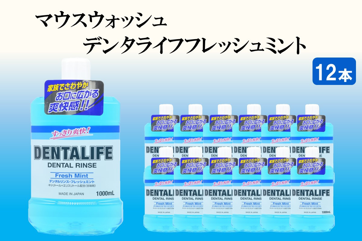
            マウスウォッシュ デンタライフ フレッシュミント 1000ml×12本【B4-034】
          