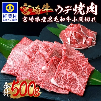 受賞歴多数!! 宮崎牛 ウデ焼肉「400g」&宮崎県産黒毛和牛小間切れ「100g」【合計500g】