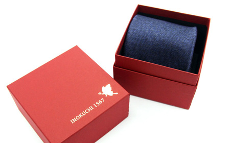 シルク ネクタイ （INOKUCHI1567 ） 岐阜蝶柄 紺色 ビジネス スーツ メンズ 岐阜市 / 皐月屋[ANBR008]