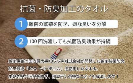 【今治タオル】【Hello!NEW タオル】「速乾」シリーズ 抗菌防臭ミニバスタオル2枚セット （ブラウン＆ベージュ）