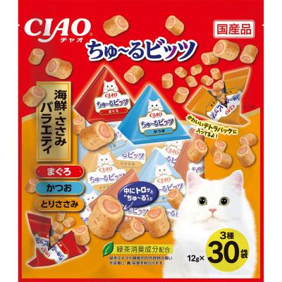ふるさと納税 静岡市 いなば　猫・CIAOちゅ〜るビッツ　海鮮・ささみバラエティ　(12g×30袋)×8袋