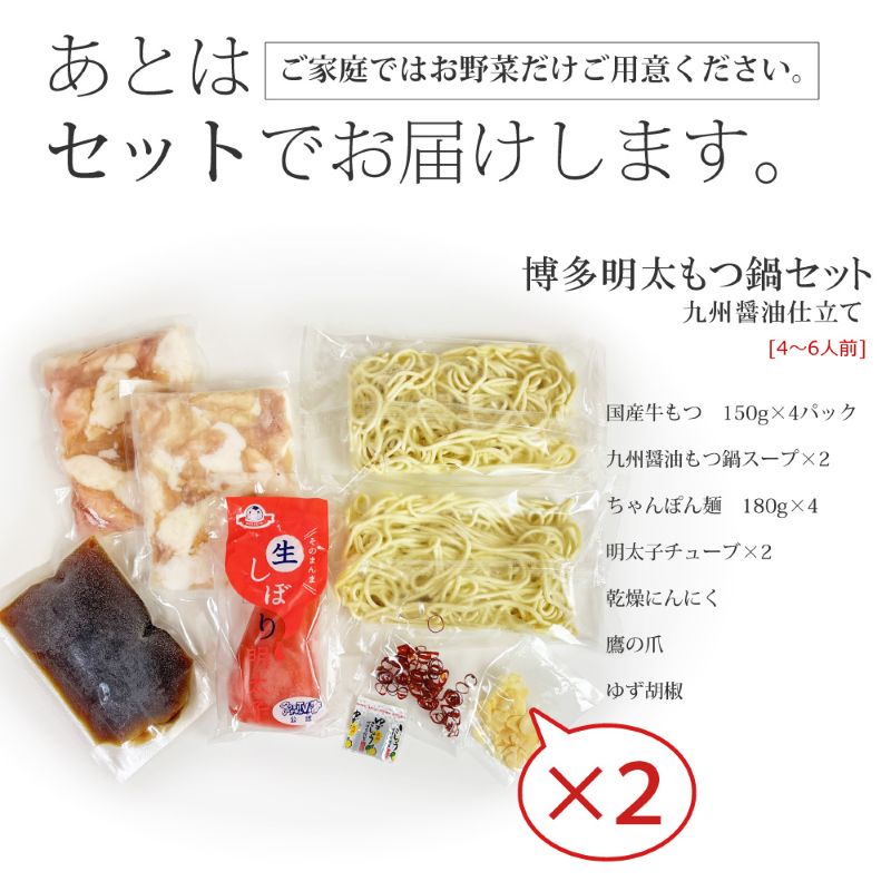 博多明太醤油もつ鍋セット（4～6人前） 