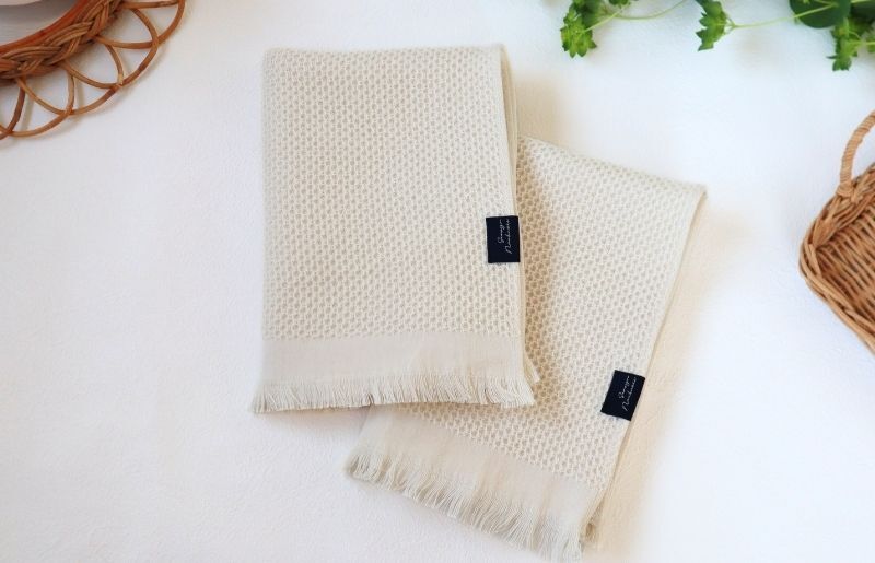 【速乾・軽量】牛乳パックからできたフェイスタオル2枚（エクリュ） 005A591_イメージ2