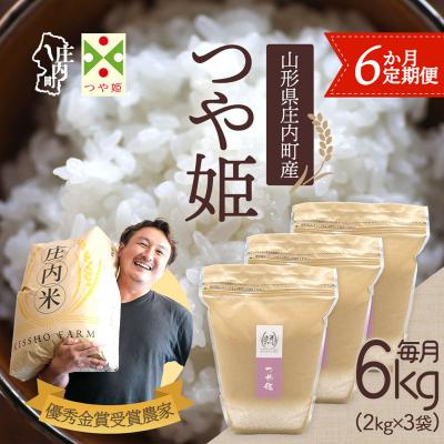 ふるさと納税 庄内町 【6か月定期便】庄内米吉祥ファーム つや姫 6kg【7月中旬発送】