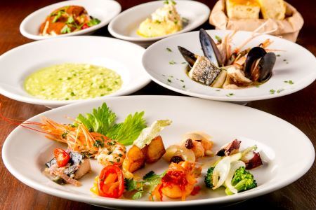 【銀座】オステリア ダ アダ 特産品ランチ・ディナー共通コース（飲み放題付） 3名様（1年間有効） お店でふるなび美食体験 FN-Gourmet954680