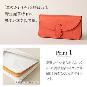 RIPS（北杜市産野生鹿革のレディース財布)　ブラック 財布 鹿革 長財布 アップサイクルレザー レザー 北杜市 国産 [h003]