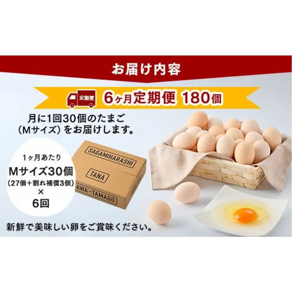 おがわのたまご Mサイズ 30個(27個＋割れ補償3個)×6か月｜たまご 【6ヶ月定期便】【毎月前半発送】
