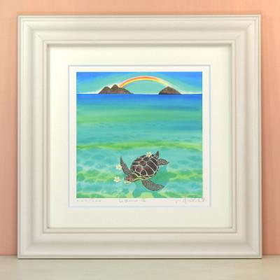 ふるさと納税 川口市 栗乃木ハルミ版画額装品「honu3」