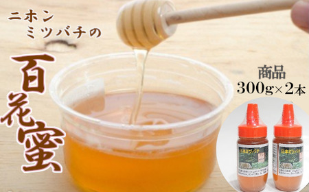 【数量限定】日本ミツバチの百花蜜2本セット（300ｇ×2）【ハチミツ 蜂蜜 はちみつ ニホンミツバチ 瓶詰め 国内産 青森県 七戸町】【02402-0244】