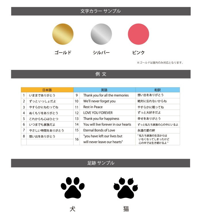 ペットのお名前やメッセージなどレイアウトに関する内容は、ご注文後、メールにてお伺いします。
