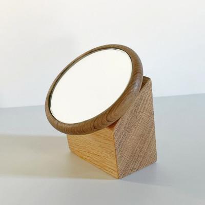 ふるさと納税 大川市 【Face Mirror　チーク材+オーク材】様々な用途で使用できるフェイスミラー