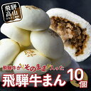 【ふるさと納税】飛騨牛まん 10個セット 中華まん にくまん 牛まん 飛騨牛 ｜ おすすめ 人気 あったか レンチン みそ味 株式会社清水弥生堂　GV008 | 中華まん にくまん 牛まん 飛騨牛 惣菜 清水弥生堂 飛騨高山 間食 おやつ