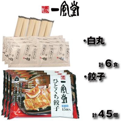 ふるさと納税 新宮町 【一風堂】白丸ラー麦麺6食とひとくち餃子3袋セット【豚骨ラーメン】.AA445 |  | 01