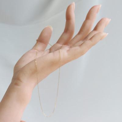 ふるさと納税 大津市 【K10イエローゴールド 小豆チェーンネックレス】40cm 肌になじむ 華奢ゴールドアクセサリー |  | 01