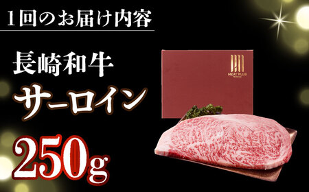 【全3回定期便】【A4～A5】長崎和牛サーロインステーキ　250g（250g×1枚）【株式会社 MEAT PLUS】  [DBS082]