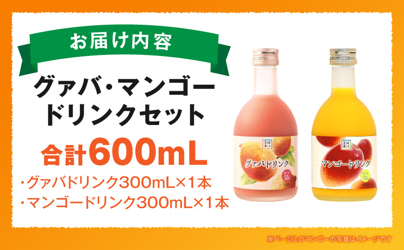 とろーり果実感！ハーフボトル グァバ・マンゴードリンク2本セット(300ml×各1本)_K021-028