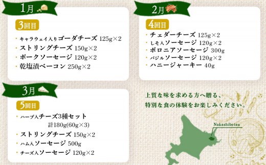 【数量限定】【定期便：全5回】 職人手作りチーズ・ソーセージ定期便 後期（全18種）