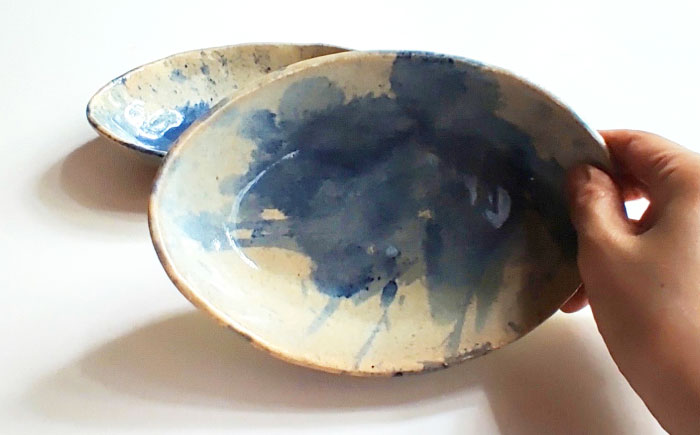 空花舟形皿2枚セット 陶器 うつわ お皿　【うつわの行方】 [AKGG005]