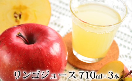 リンゴジュース 峠のふもと紅果園 完熟リンゴジュース【710ml×3本】