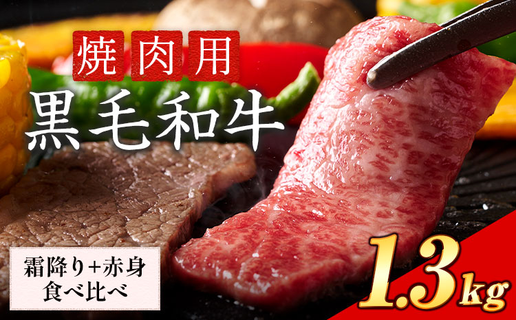 霜降り 赤身 食べ比べ セット 焼肉 1.3kg 数量限定 牛肉 冷凍 黒毛和牛 《30日以内に出荷予定(土日祝除く)》 個別 取分け 小分け 個包装 赤身 霜降り 岡山県 矢掛町 牛 牛肉 和牛 焼き肉 グルメ 小分け 小分けパック 送料無料 ---ofn_fynkas_30d_25_21000_13---