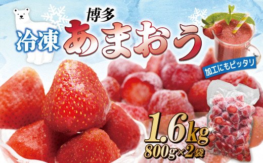 冷凍「博多あまおう」800g×2袋　計1.6kg[F4001a]