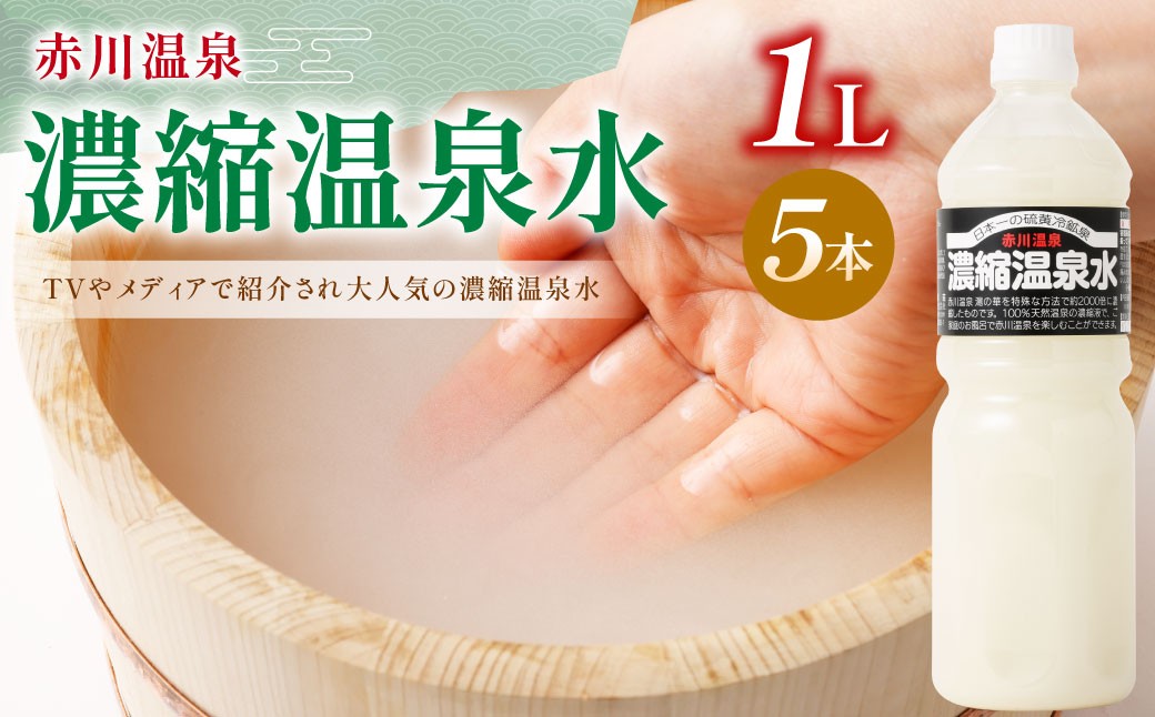 
            赤川温泉 濃縮 温泉水 (湯の華) 1L 5本
          