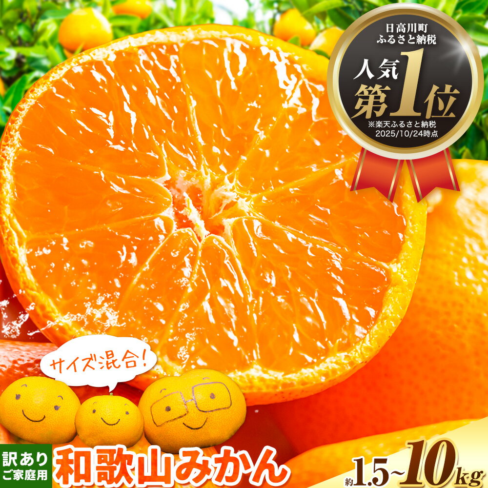 【ふるさと納税】【数量限定】和歌山県産 訳あり みかん (3S～3L) 選べる内容量 約1.5kg 約5kg 約10kg《11月上旬-12月末頃出荷》和歌山県 日高川町 果物 フルーツ 訳ありみかん 家庭用 お試し 大容量 みかん 5kg みかん 10kg 5,000円以下