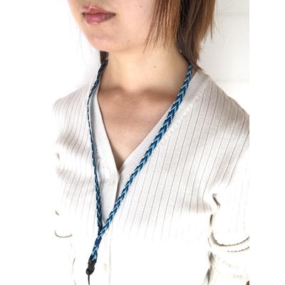 ふるさと納税 伊賀市 (組紐)クリップ付　ネックストラップ　青　取外し可能