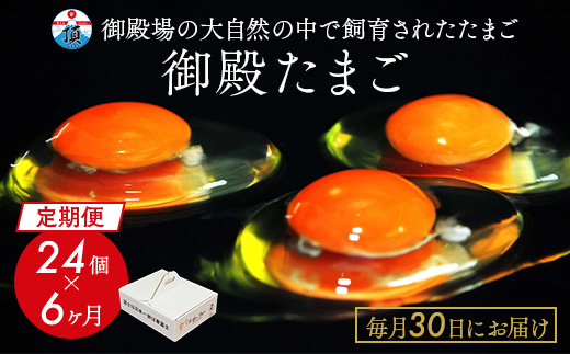 【定期便6ヶ月】《毎月30日にお届け》御殿たまご 赤たまご 24個入（破損保障含む）（6個入モウルドパック×4P入） ｜ 卵 タマゴ 玉子 たまごかけご飯 生卵 鶏卵 卵焼き 国産 御殿場産 ※北海道・沖縄・離島への配送不可