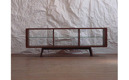 【Canvas TVボード　ウォールナット】バランスの良い形とシンプルさが飾る物を引き立たせるおしゃれなローボード ＜ウォールナット材ツキ板　 オイルフィニッシュ＞ 家具 テレビ台 テレビボード TV