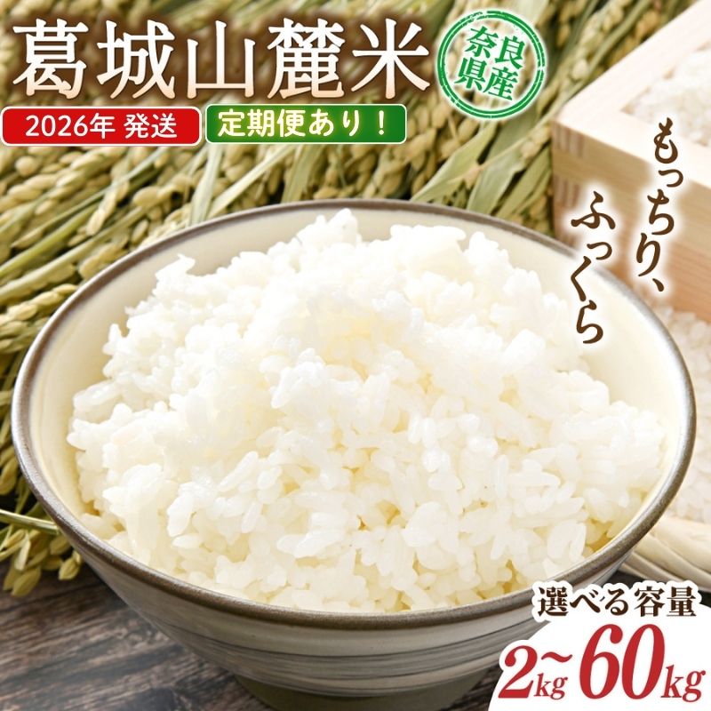 【ふるさと納税】先行予約 葛城山麓米 ヒノヒカリ（白米）2kg～60kg 令和8年産 定期便 3ヵ月 6ヵ月【2026年10月下旬～順次発送】／ スマイル葛城農業 精米 ごはん お米 米 おいしい ふっくら 農家直送 奈良県 葛城市