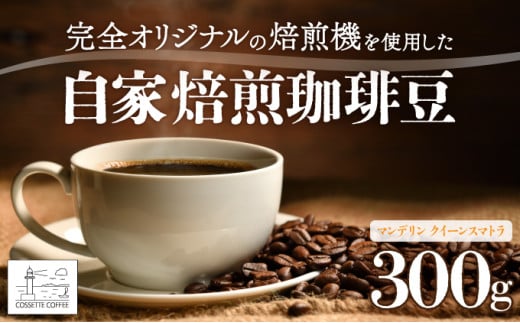自家焙煎 コーヒー豆 マンデリン クイーンスマトラ100g×3個セット 300g