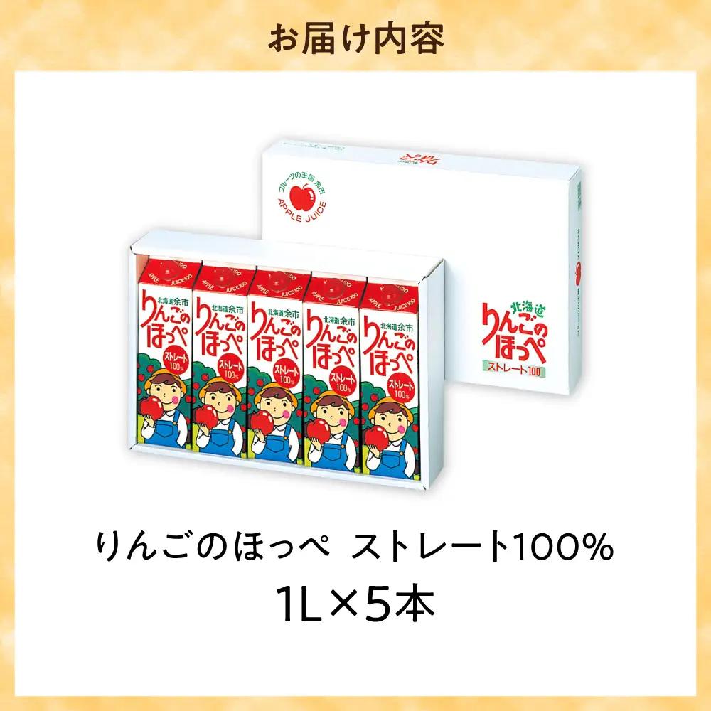 りんごのほっぺ ストレート果汁　１L×５本入り_Y145-0002