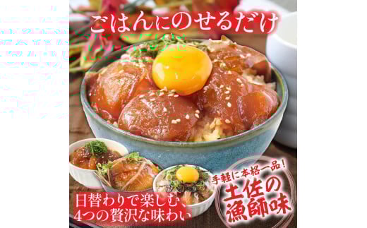 漬け丼セット4種 80g×各1P 6回定期便 海鮮丼 海鮮丼セット 真鯛 ブリ カンパチ マグロ 海鮮 漬け お茶漬け 鯛 ぶり 鰤 勘八 かんぱち まぐろ 小分け パック ご飯 晩御飯 惣菜 刺身 冷凍 配送