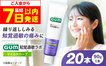 GUM知覚ラボ デンタルペースト 90g（マイルドハーブ）20本[AOAD051] ハミガキ
