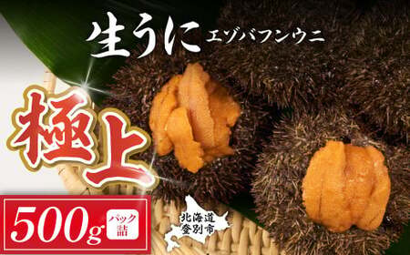 極上 エゾバフンウニ 500g（パック詰）　≪配送期間C≫：1月下旬～3月下旬迄