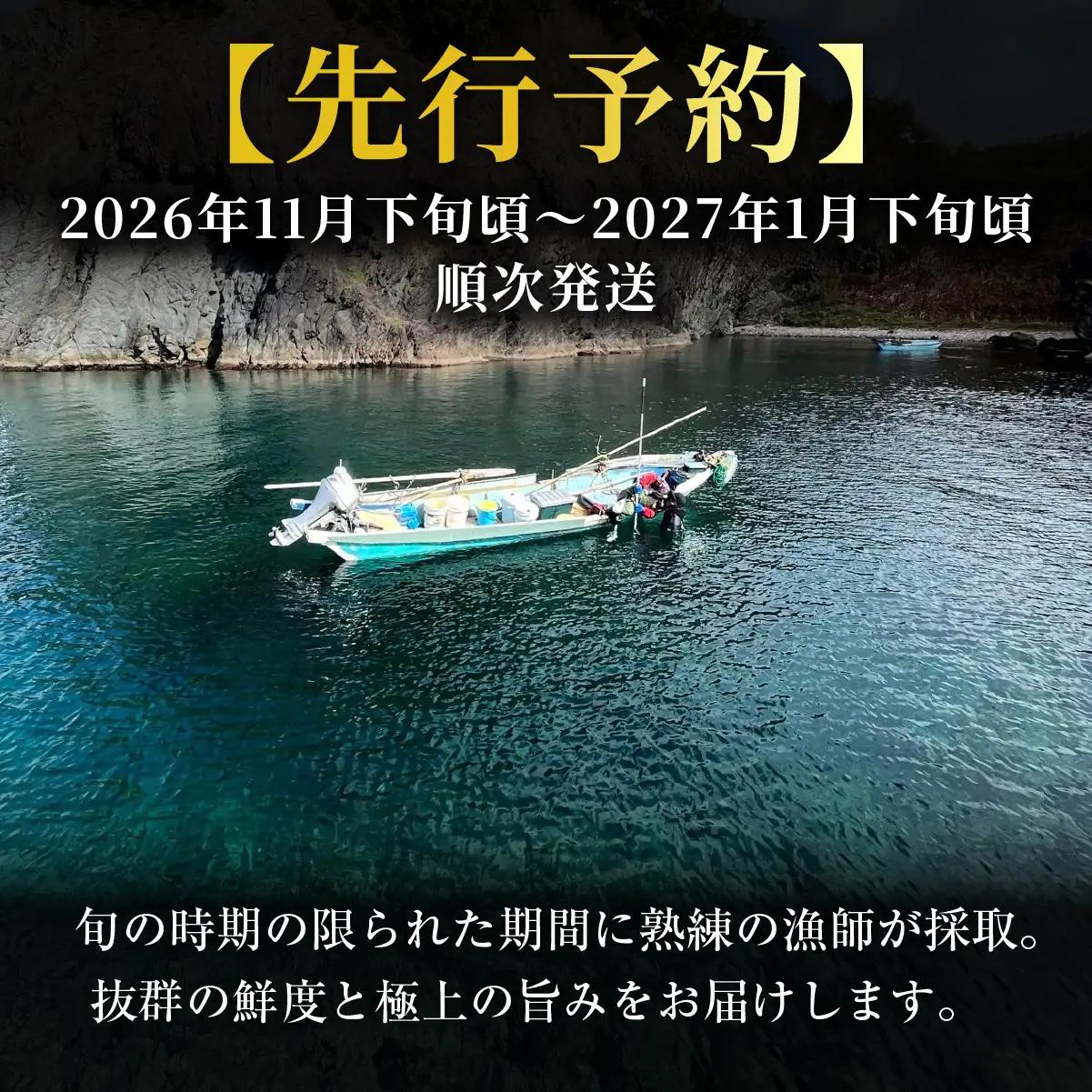 北海道室蘭産 天然蝦夷活あわび 2個入（1個100g～120g前後）2026年11月下旬頃～2027年1月下旬頃順次発送 MROH009
