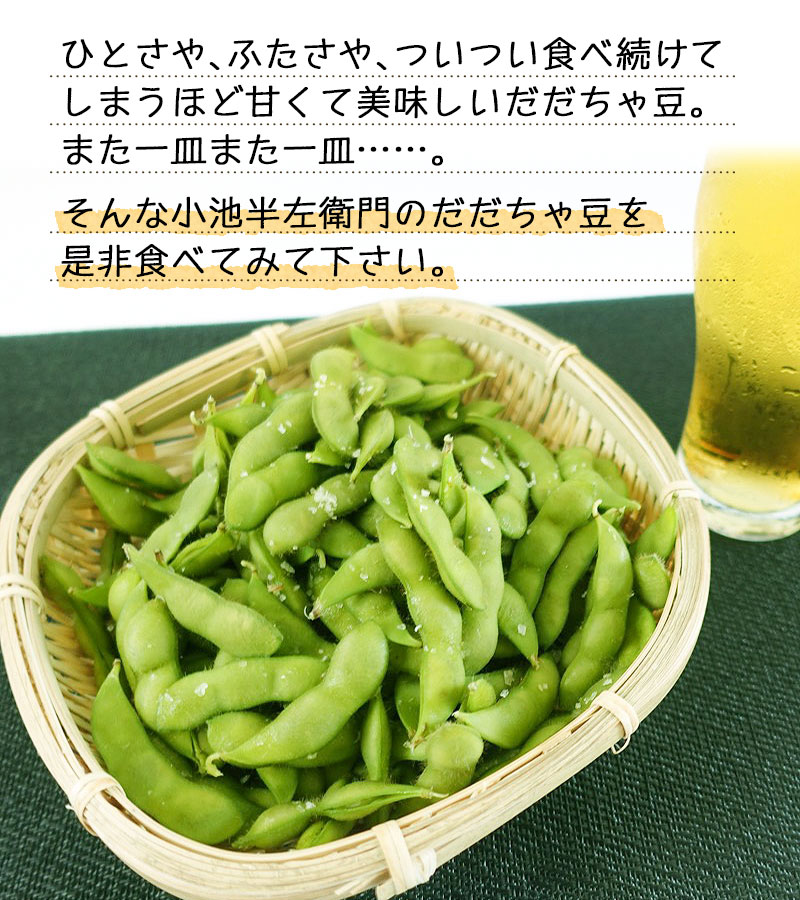 【令和7年産】朝採りだだちゃ豆 【白山】1.5kg (500g×3袋) 枝豆　小池半左衛門
