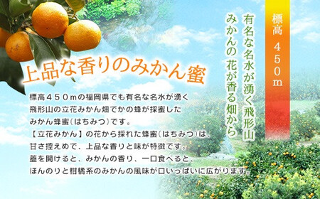 ＜国産＞かの蜂 みかん蜂蜜1.2kg【600g×2個】福岡県八女市で収獲した完熟みかん蜂蜜　024-028